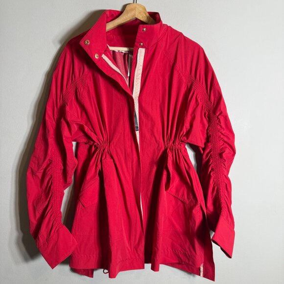 Fabletics x Madelaine Petsch Giana Full Zip Rain Jacket Womens Small Red Outdoor - Picture 4 of 13